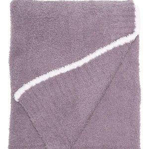 BAREFOOT DREAMS CozyChic Rib Trim Throw - 45" x 60" Lavender White